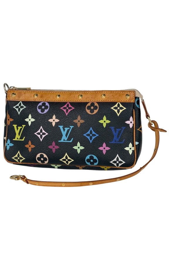 Pre-Owned Louis Vuitton Pochette Accessoires Handbag Accessory Pouch Monogram Multicolore Noir...