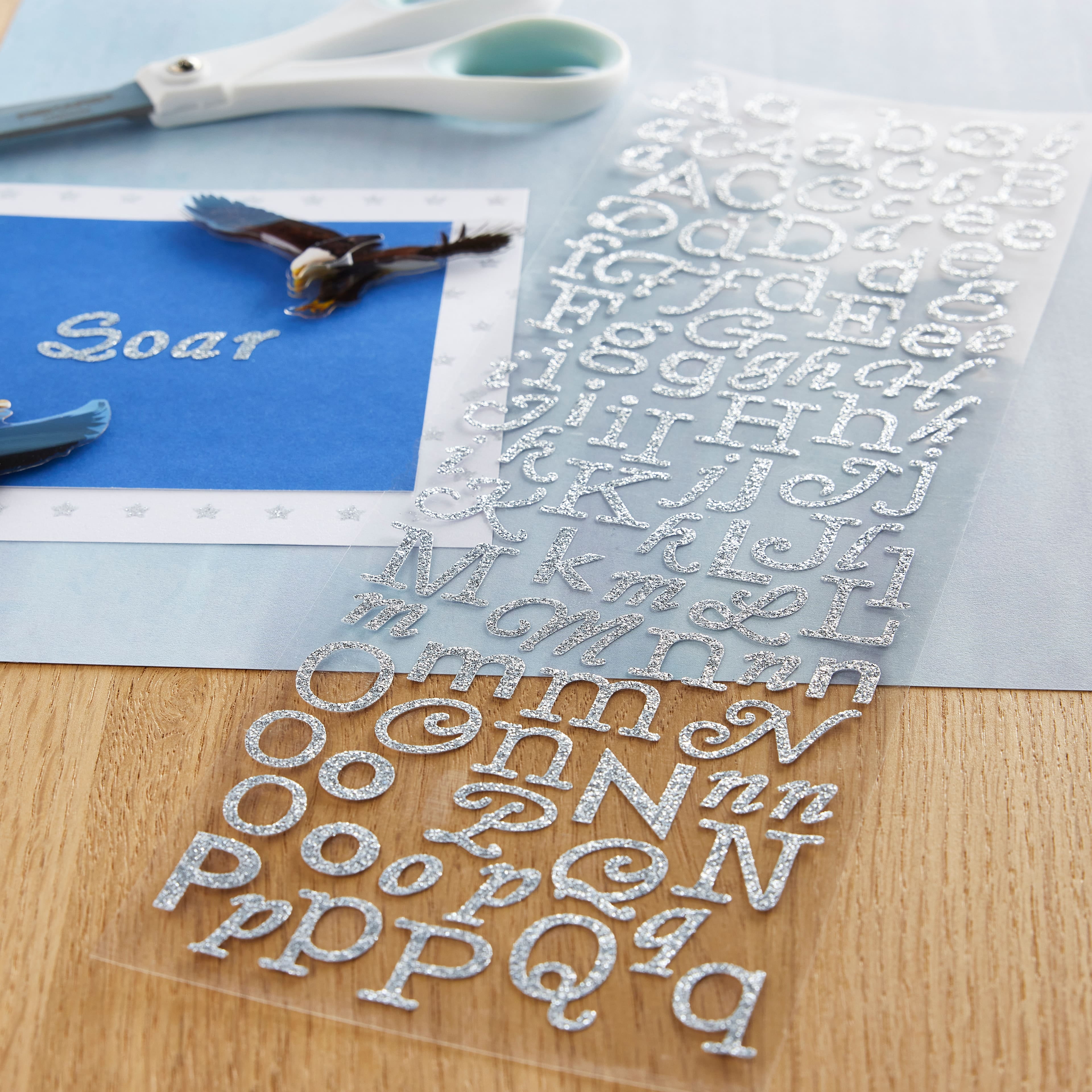Recollections Glitter Alphabet Stickers, 12 Pack