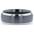 thumbnail image 3 of NOLAN Brushed Domed Black Titanium Wedding Band with Polished Beveled Edges - 8mm, 3 of 3