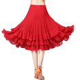 thumbnail image 1 of Vedolay Maxi Skirts For Women Women's High Waist Flared Skirt Pleated Midi Skirt with Pocket,Red One Size, 1 of 5