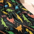 thumbnail image 3 of Black Dinosaurs Jackson Text Pattern Blanket,Comfortable Soft Flannel Throw Blanket,All Season,Warm Lightweight Blankets for Sofa Bed Couch Living Room Chair,30"x40", 3 of 4