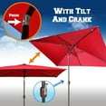 thumbnail image 5 of Sunny 10'x6.5' OUTDOOR SOLAR 26 LED LIGHTS ALUMINIUM PATIO UMBRELLA RECTANGLE TILT-BURGUNDY COLOR, 5 of 8