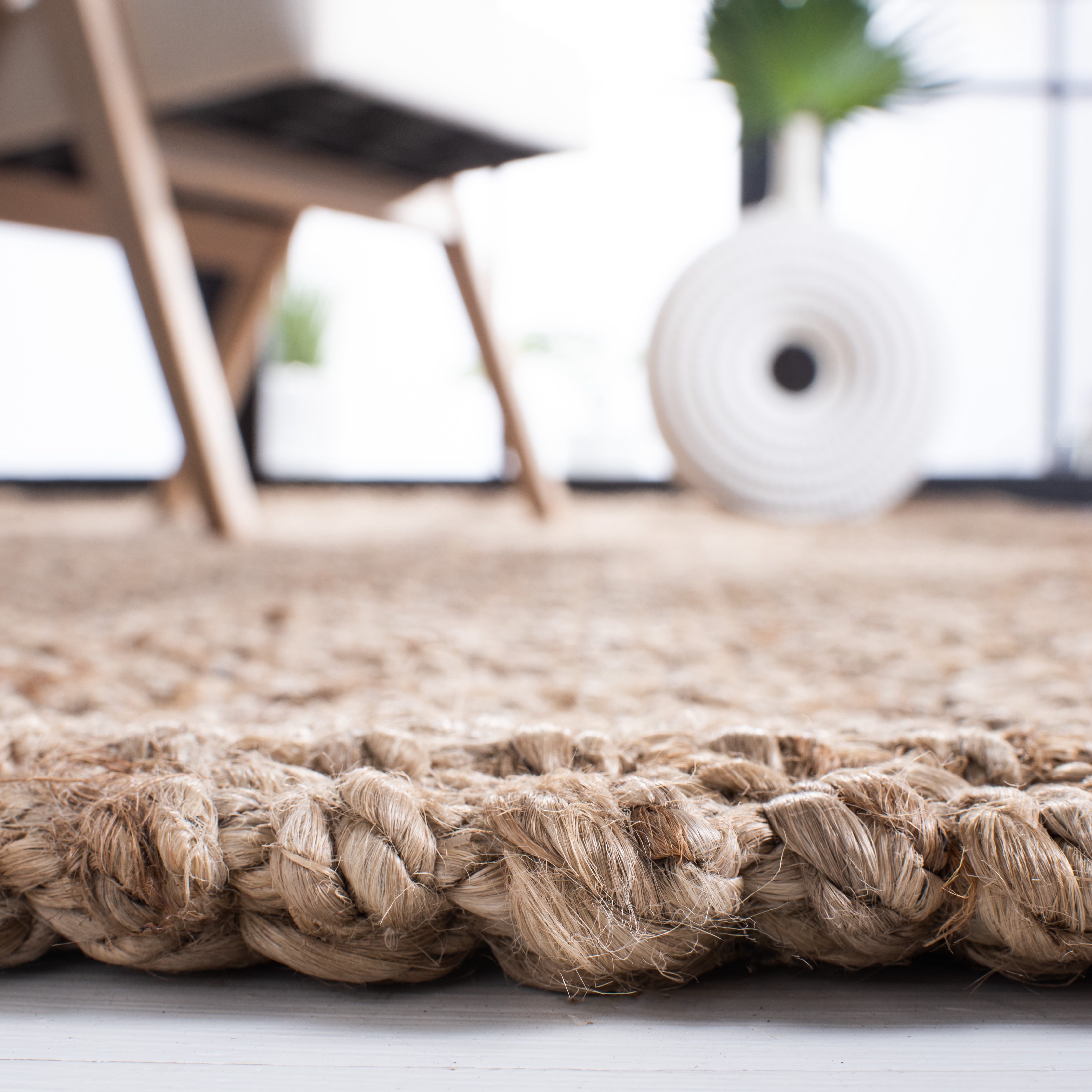 SAFAVIEH Natural Fiber London Solid Area Rug, Natural, 4' x 6'