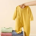 thumbnail image 4 of Otqutp Baby Boys Girls Spring Autumn and Winter Pajamas Long Sleeved Front Zip Double Zipper Wrapped Hands and Feet Nightgown Homewear (2-Yellow,18-24 Months), 4 of 6
