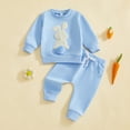 thumbnail image 2 of Sgkm Toddler Girl Outfits Baby Girl Easter Clothes Embroidery Long Sleeve Toddler Sweatshirt Clothes for Spring Everyday, 2 of 8