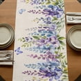 thumbnail image 5 of Table Runners 108 Inches Long Dress Scarves, Purple Spring Floral Farmhouse Coffee/Dining/Kitchen Table Runner for Living Room, Butterfly Weeping Watercolor Botanical 13x108 Inch, 5 of 9