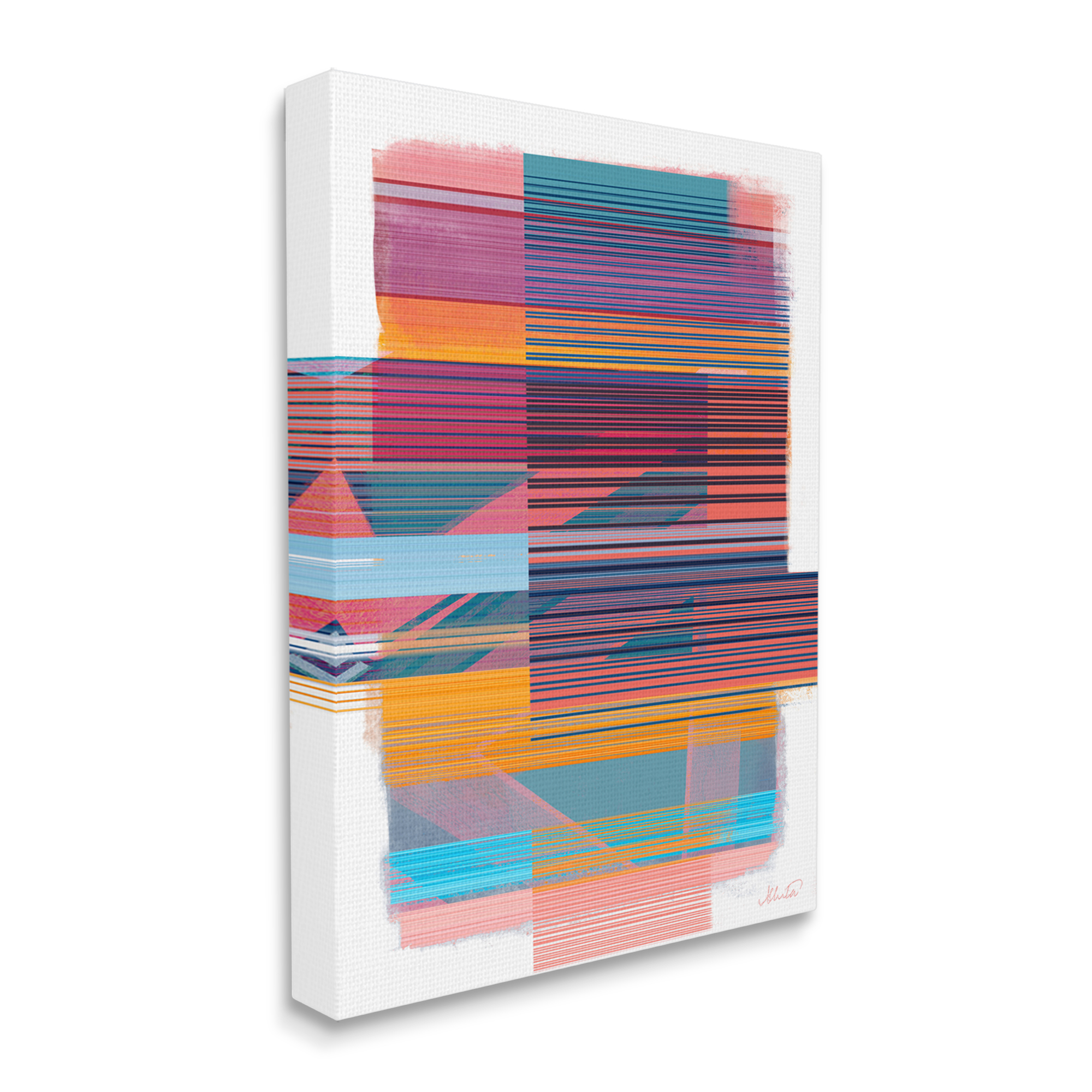 Stupell Industries Contemporary Lines Abstract Abstract Painting Gallery Wrapped Canvas Art Print Wall Art, 36 x 48