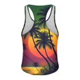 thumbnail image 3 of VBTAPA Mens Beach Tank Tops Palm Tree Graphic Sleeveless Shirts for Men Summer Vacation Gym Running Workout Tank Top Green L, 3 of 4