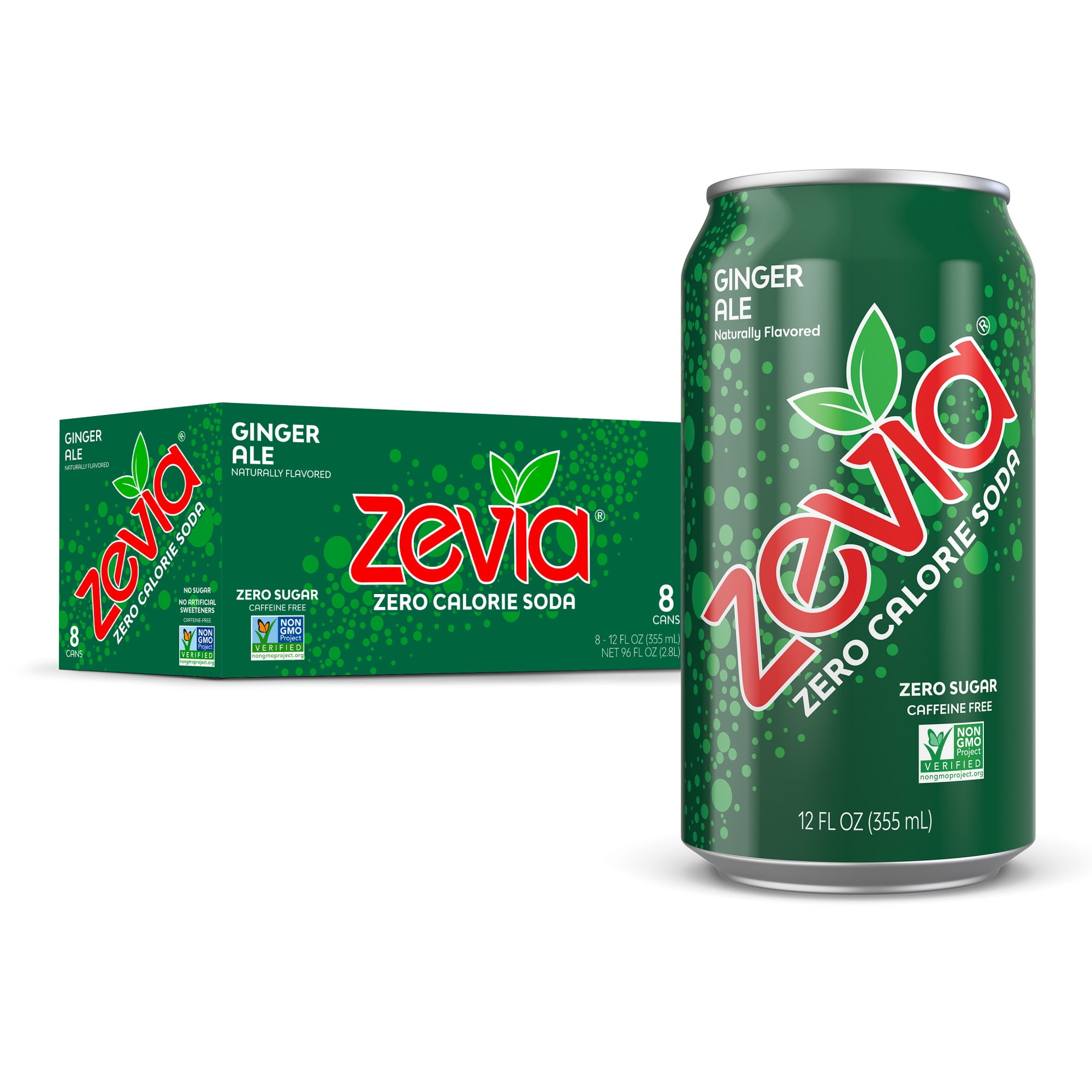 Zevia Zero Calorie, No Sugar CaffeineFree Ginger Ale Soda Pop, 12 fl