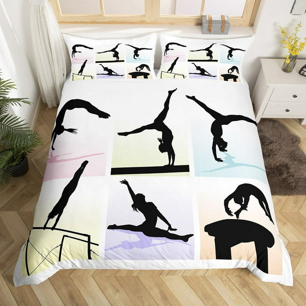 YST Kids Gymnastics Comforter Cover Gymnastics Lovers Bed Set for Girls ...