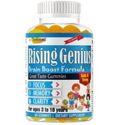 Rising Genius Brain Health Supplement, Memory and Focus Support, 60 Ct
