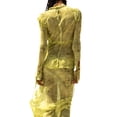 thumbnail image 4 of LMLYSoH Women’s Two Piece Summer Outfits, Tie-up Front Sheer Mesh Tops and Long Skirt Set, 4 of 9