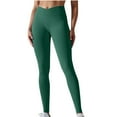 thumbnail image 3 of MASRIN Womens Seamless Athletic Leggings Solid Color High Waisted Yoga Pants Slim Fit Tights for Running Workout Green XL, 3 of 6