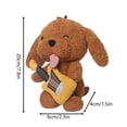 thumbnail image 3 of Soft Brown Dog Stuffed Animal with Guitar Accessory, Cute Plush Companion, Easter Decor, Easter gifts for Grandfriends and Seasonal Gifting C, 3 of 6