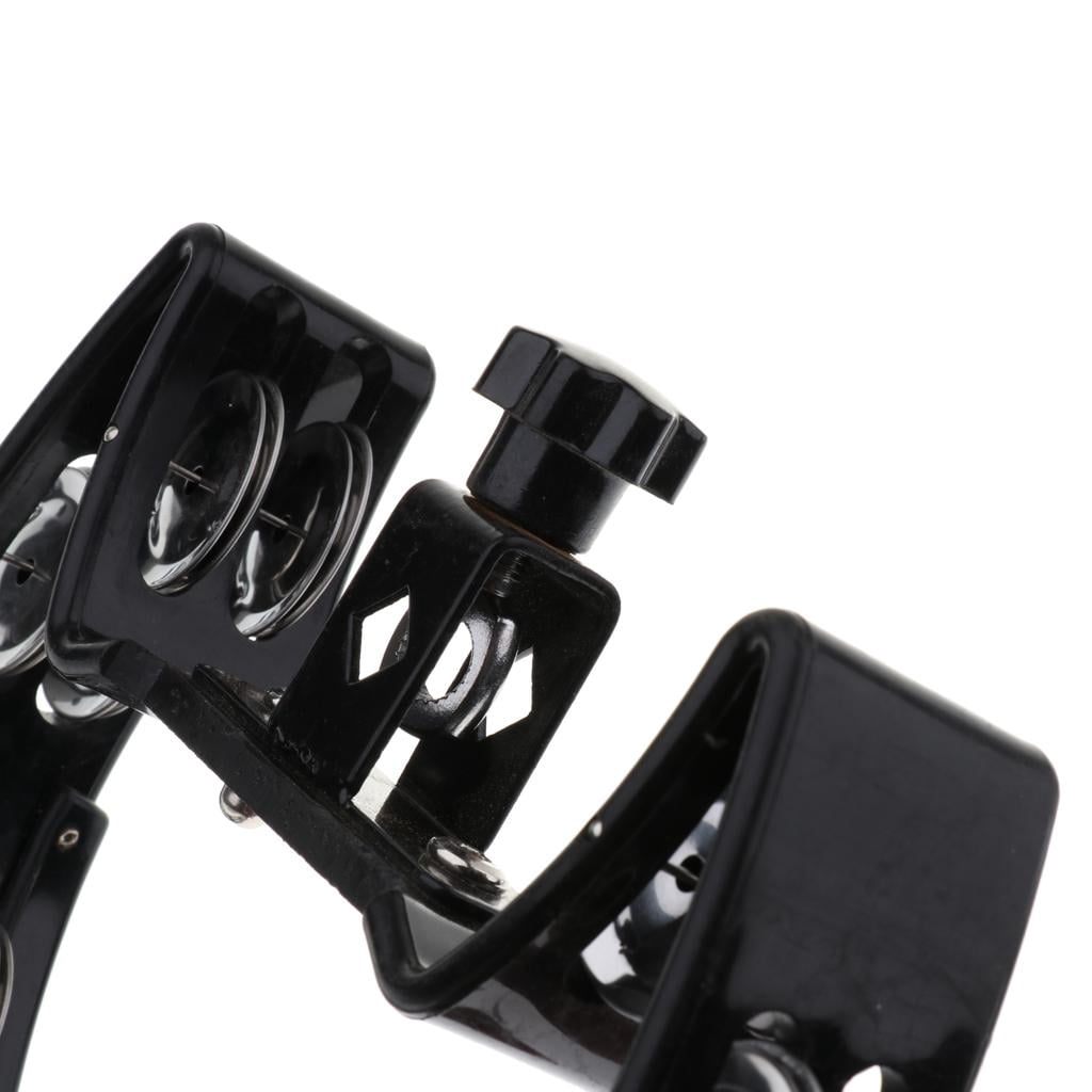 LeeQinersw Drum Accompaniment Accessory 4 Pairs of Stainless Steel Jingles Rattle Black