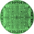 thumbnail image 1 of Ahgly Company Indoor Round Oriental Emerald Green Traditional Area Rugs, 5' Round, 1 of 4