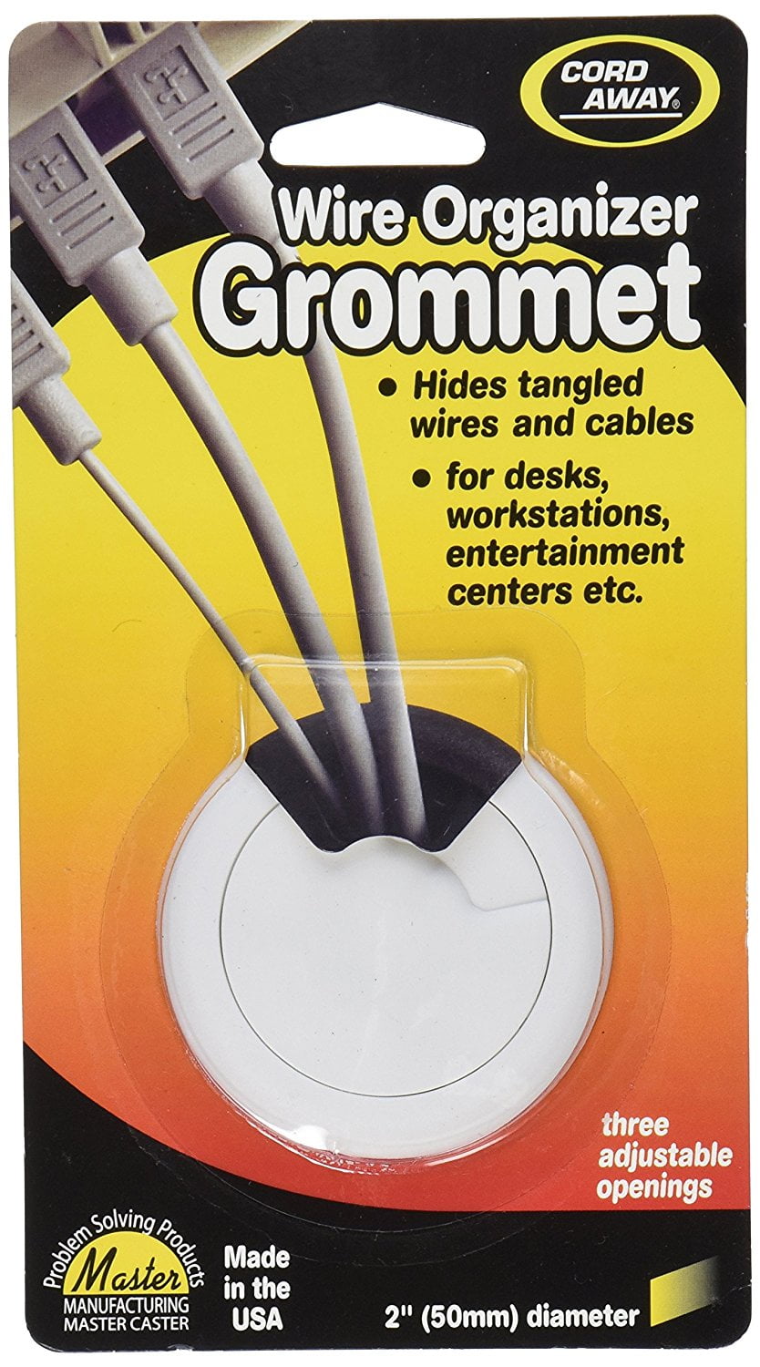 Black 00201 Adjustable CordAway Grommet 1-1//8/" deep 1//Pack 2/" dia.