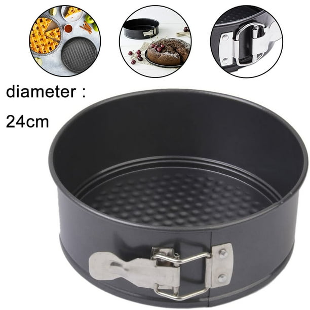 Non stick Pan Leakproof Cake Pan with Flat Bottom Round Baking Pan Leakproof Non stick Coated Black Diameter 24