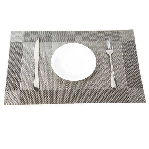 Placemats Easy to Clean Plastic Placemat Washable for Kitchen Table Heat-resistand Woven Vinyl Table Mats, Set of 4, 12x18 inches
