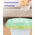 thumbnail image 4 of XYCCA 100pcs Small Tear-Free Drawstring Trash Bags 4 Gallon Unscented Garbage Bags for Bathroom Kitchen (Green)-0763, 4 of 5