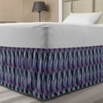 thumbnail image 1 of Abstract Bed Skirt, Illustration of Colorful Striped Shapes Resembling Bird Feathers Streaks, Elastic Bedskirt Dust Ruffle Wrap Around for Bedding Decor, 4 Sizes, Multicolor, by Ambesonne, 1 of 2