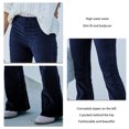 thumbnail image 2 of Pantalones Ajustados, 2 Bolsillos Pantalones Acampanados Elegantes Color Puro De Moda Para El Otoño ANGGREK No, 2 of 6