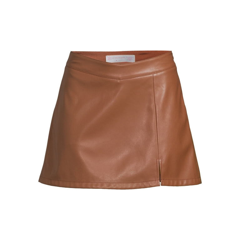 No Boundaries Juniors Faux Leather Skort Walmart