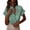 Green, variant on LVHAOGJOB Cotton Tees for Women Graphic Shirts V Neck Button Down Ruffle Pullover Short Sleeve Womens Tops Ruffle