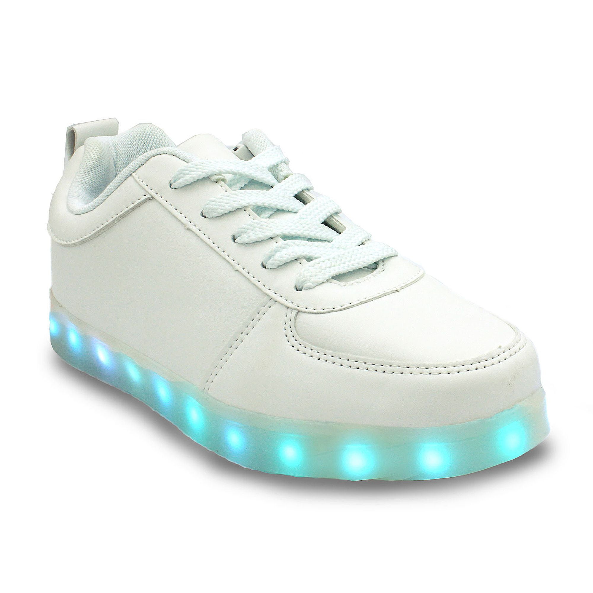 Family Smiles LED Light Up Sneakers Kids Low Boys Girls Unisex Lace Up White Toddler US 10 / EU 27 Walmart.com