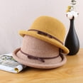 thumbnail image 2 of CoCopeaunts Cotton Linen Knitted Breathable Bowler Hat Literary Rolled Edge Small Knot Women Bucket Hat Outdoor Leisure Hundred, 2 of 8