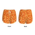 thumbnail image 5 of Picia Orange Glitter Pattern Women's 2 in 1 Athletic Running Shorts High Waisted Workout Casual Gym Sweat Shorts with Comfy Liner Zipper Pockets-XX-Large, 5 of 9