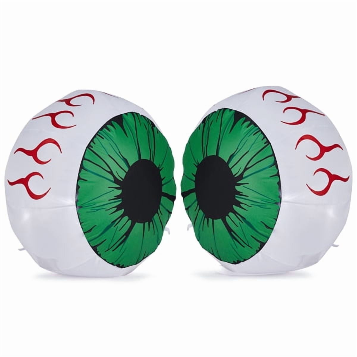 2-Pack 3FT Halloween Inflatable Light-Up Eyeballs, Weather-Resistant Polyester, Quick Inflation for Yard/Porch/Party