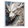 thumbnail image 2 of Designart "Odyssey Of Blue And Grey Dragon I" Dragons Floater Framed Wall Decor, 2 of 5