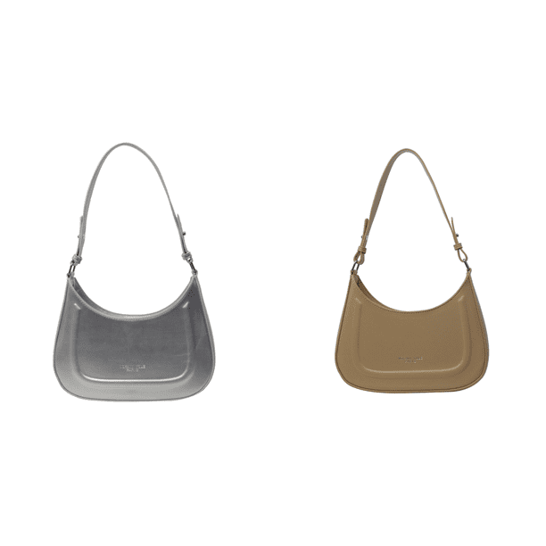 Bolso Mujer Chic Bolsos Hobos PU Crescent Underarm para viajes al aire libre Plata