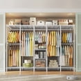 thumbnail image 6 of 88.2"W Clothes Rack Portable Closet Rack Loads 1200lbs Capacity Freestanding Wardrobe Closet with Adjustable Shelves, White, 6 of 8