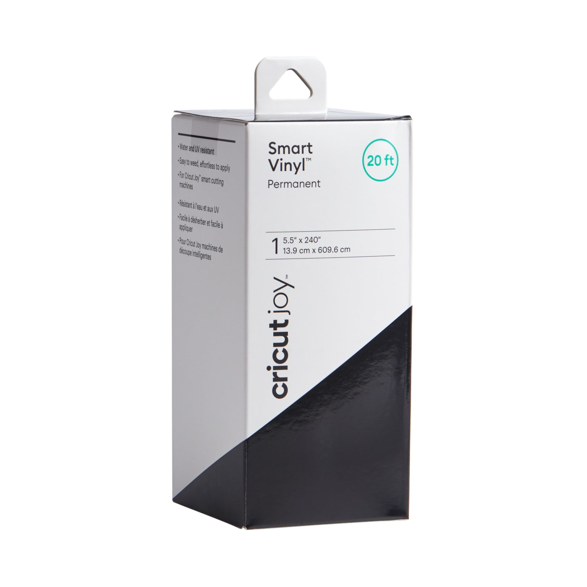 (2 pack) Cricut Joy™ Smart Vinyl™ – Permanent Value Roll (20 ft), Black, 5.5" x 240"