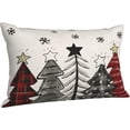 thumbnail image 5 of Christmas Pillow Covers 12x20 Inch Set of 2 Colorful Christmas Tree Throw Pillows Case, Stars Holiday Outdoor Decorative Farmhouse Winter Snowflake Decor Cushion Covers for Home Sofa Bed Couch, 5 of 6
