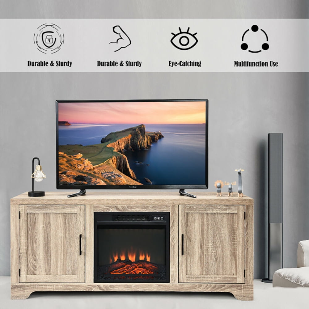 Finihen TV Stand, TV Cabinet, 65 Inch Media Component TV Stand with Adjustable Shelves, Media Entertainment Center with Storage, for Living Room, Bedroom, Brown