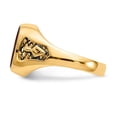 thumbnail image 3 of Auriga 14k Yellow Gold Men's Polished and Textured with Black Enamel and Lab Created Ruby Masonic Ring Size- 10, 3 of 6