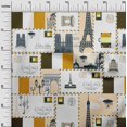 thumbnail image 3 of oneOone Cotton Jersey Brown Fabric Paris Postcard Quilting Supplies Print Sewing Fabric By The Yard 58 Inch Wide, 3 of 6