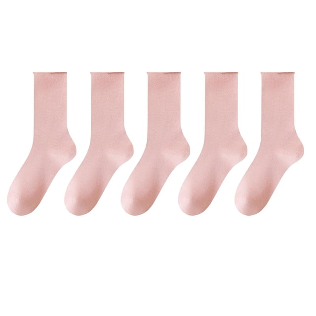 JMYHOAM Socks for Women Women's Mid-calf Solid Color Socks Comfortable Warm Breathable Multicolor Socks