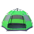 thumbnail image 1 of Ocho personas simplemente rebotan tiendas de campaña de campamento, dos pisos inmediatamente rebotan automáticamente tiendas de campaña verdes hexagonales., 1 of 10