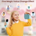 thumbnail image 6 of BONAOK Mini Karaoke Machine, Portable Karoke Speaker with 2 Wireless Microphones for Kids 4-12 Years Old Birthday Gift, 6 of 8