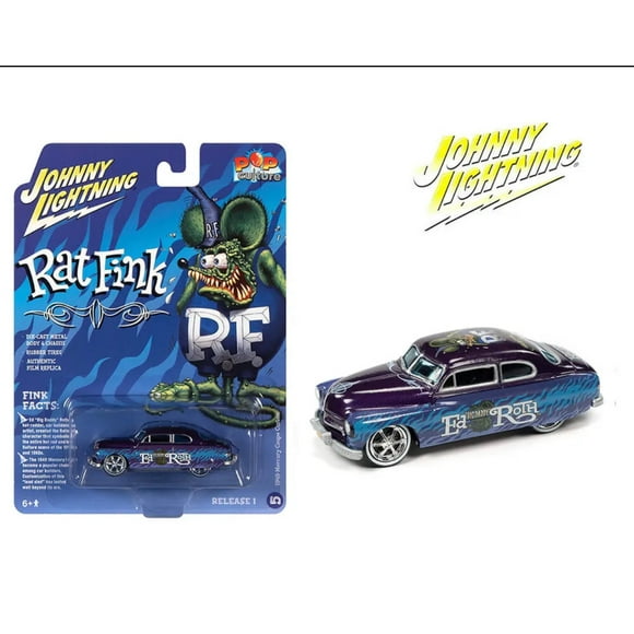JOHNNY LIGHTNING 1:64 1949 MERCURY COUPE CUSTOM PURPLE RAT FINK MODEL JLSP238