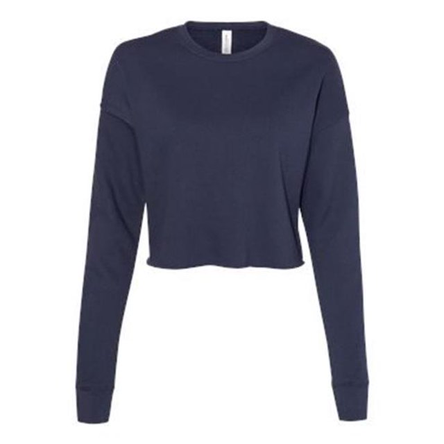 Bella Plus Canvas B53205657 Chandail Court en Molleton pour Femmes, Marine - 2TG