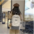 thumbnail image 2 of 2024 Cute Preppy Bag Floral Printed Kawaii Backpack Cottagecore Aesthetic Backpack Laptop Daypack (Gray), 2 of 8