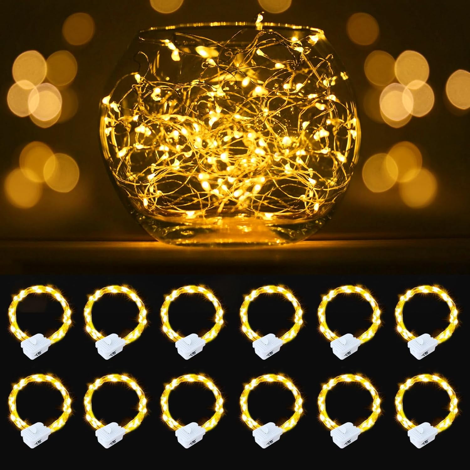 ANGSKALSA Fairy Lights Battery Operated - 7ft 20 LED