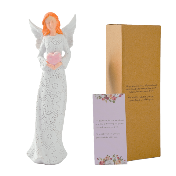 Angel Sculpture Figurine for Gifts, Exquisitely Carved and Hand-Painted