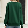 thumbnail image 7 of ClodeEU Women's V-Neck Sweatshirt，Solid Color Loose Long Sleeve Sweatshirt Top Green,Womens Plus S, 7 of 7
