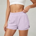 thumbnail image 5 of KHONTS Women's 2-in-1 Athletic Shorts High Waist Running Short with Pockets Sporty Shorts Gym Workout Shorts Purple S, 5 of 9